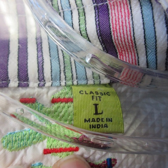 Robert Graham Mack Daddy Classic Fit Button Down Shirt Men L Watercolor 284 - Picture 4 of 16